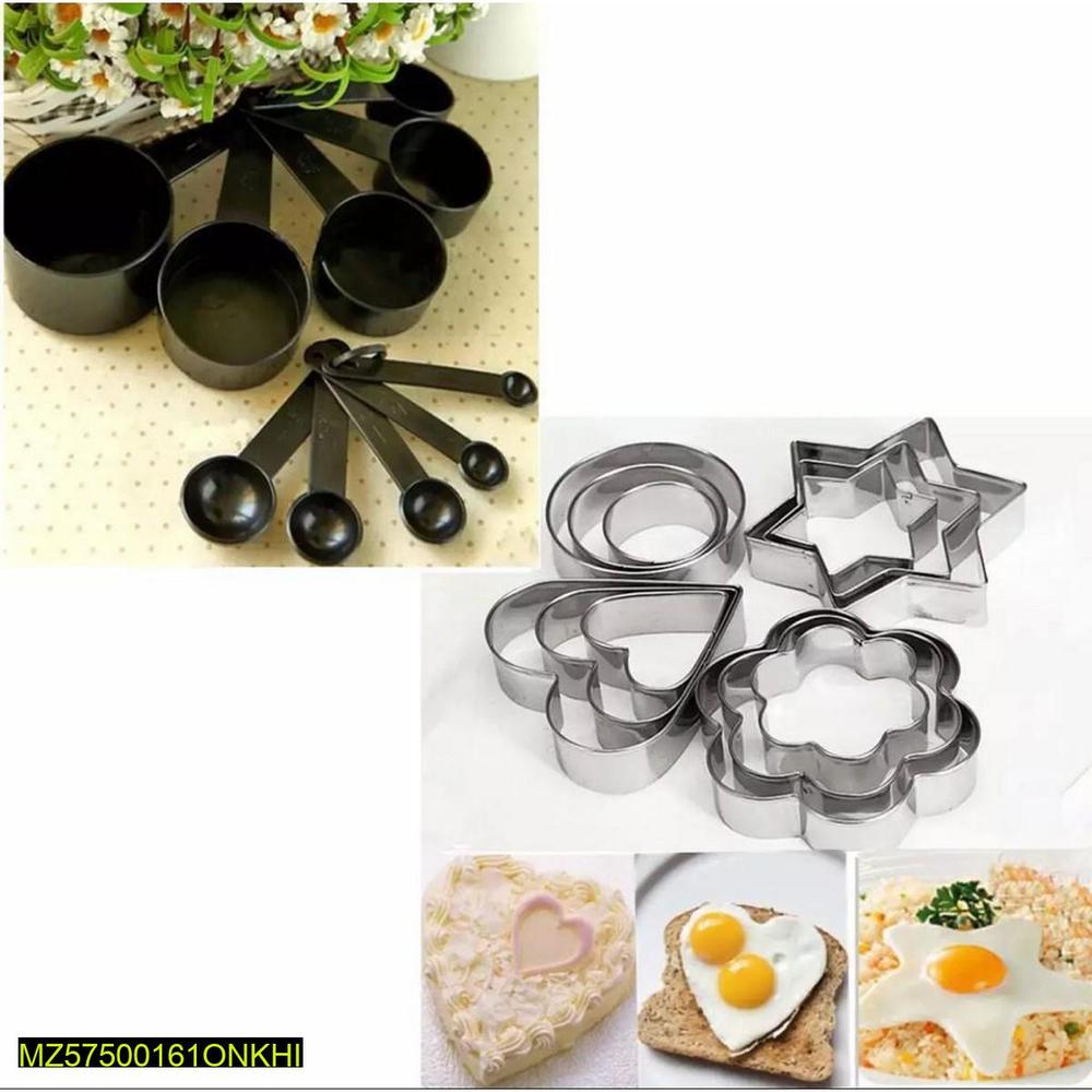 10 Pcs Measuring Cup & Spoon Set – Black Combo Pack for Baking & Cooking