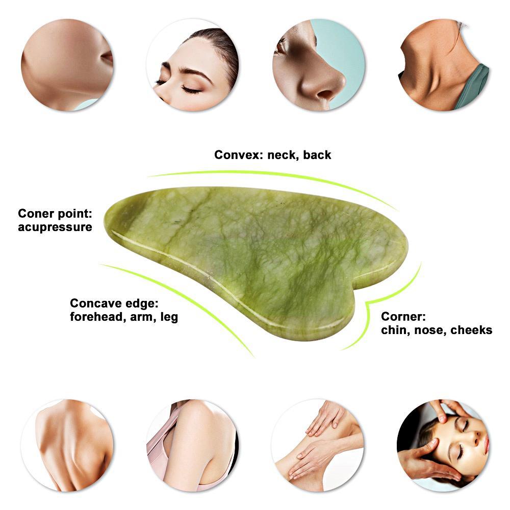 Anti-Aging Jade Roller and Gua Sha set for facial massage, puffiness reduction, and youthful glowing skin