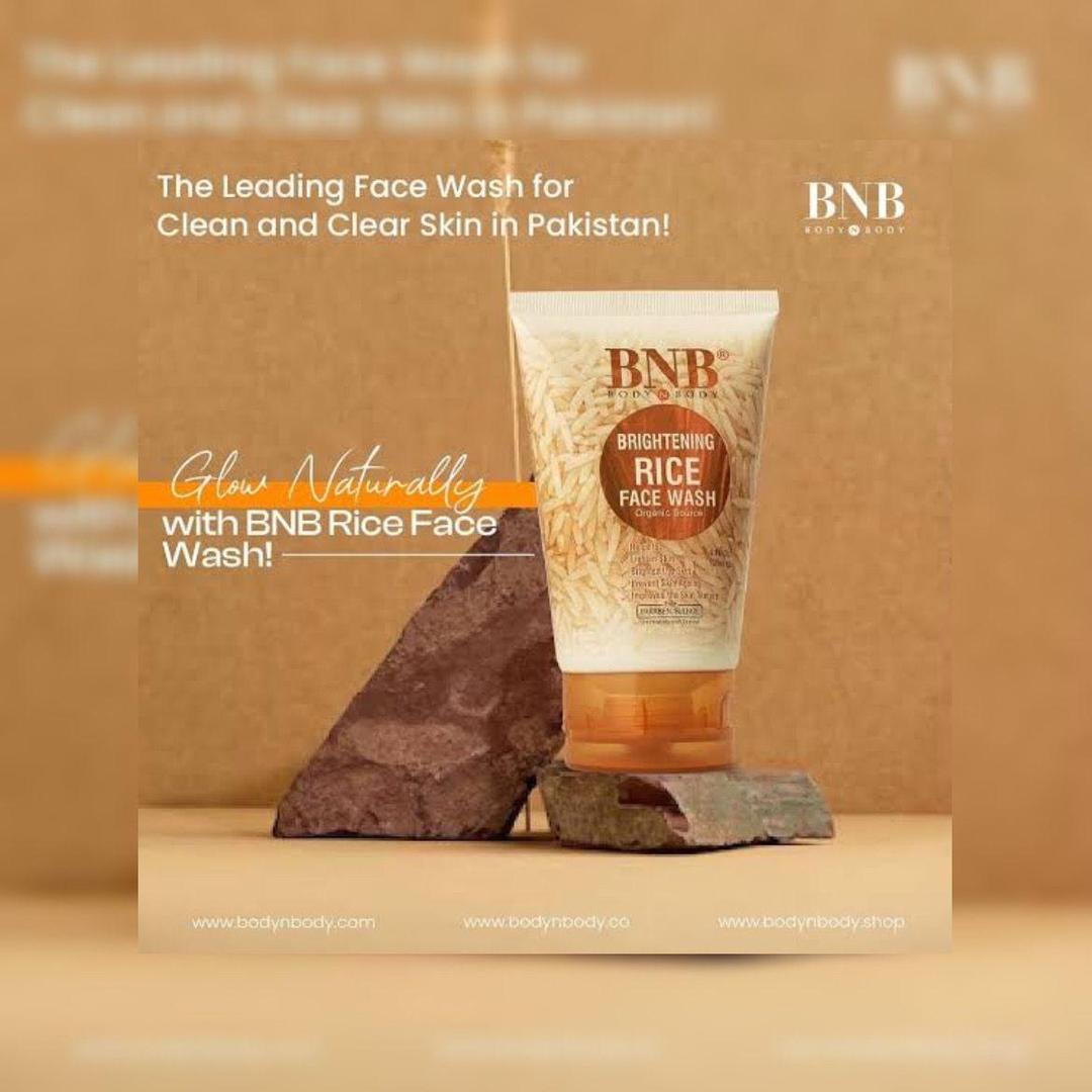 BNB Brightening Exfoliator Face Wash with vegan rice milk and tea tree for glowing, clear skin