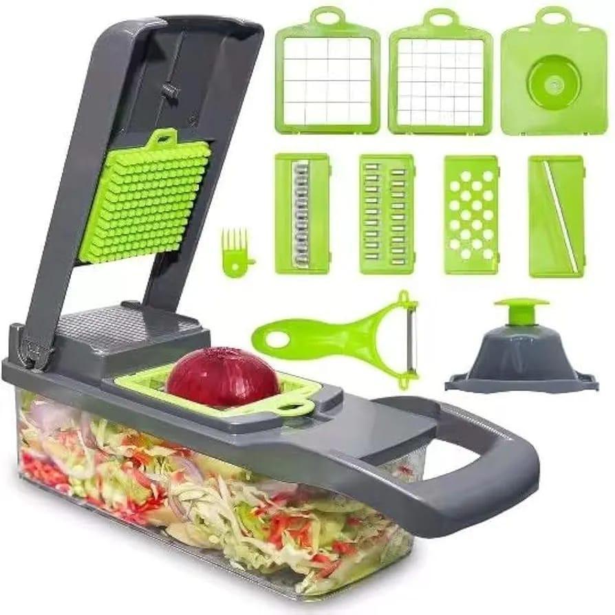 Manual Food Chopper – Hand-Powered Vegetable and Fruit Dicer with Stainless Steel Blades