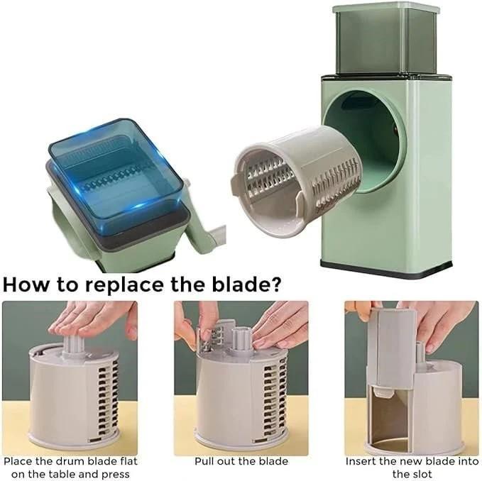 Manual Food Chopper with Sharp Blades – Easy Kitchen Vegetable and Fruit Cutter