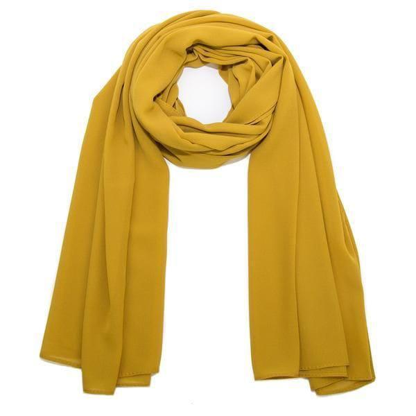 Plain chiffon scarf for women – lightweight, breathable & elegant hijab wrap, available in multiple colors