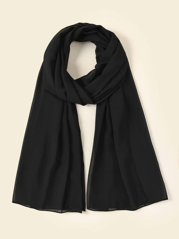 Plain chiffon scarf for women – lightweight, breathable & elegant hijab wrap, available in multiple colors
