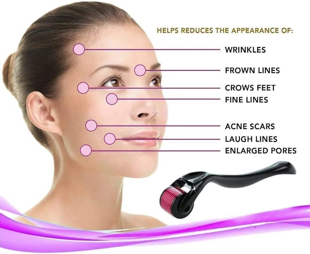Professional derma roller for damaged hair care and scalp stimulation