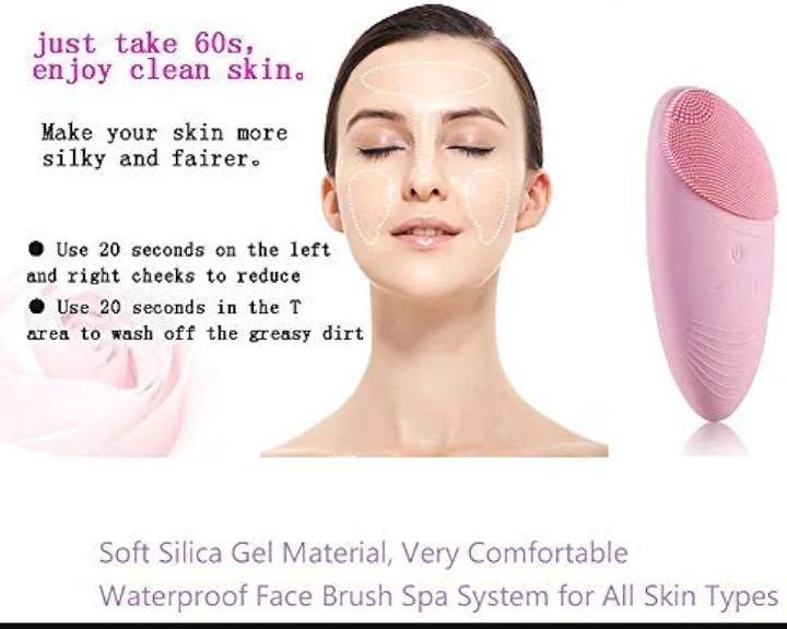 Rechargeable waterproof silicone facial cleansing massager brush for deep cleansing and exfoliation