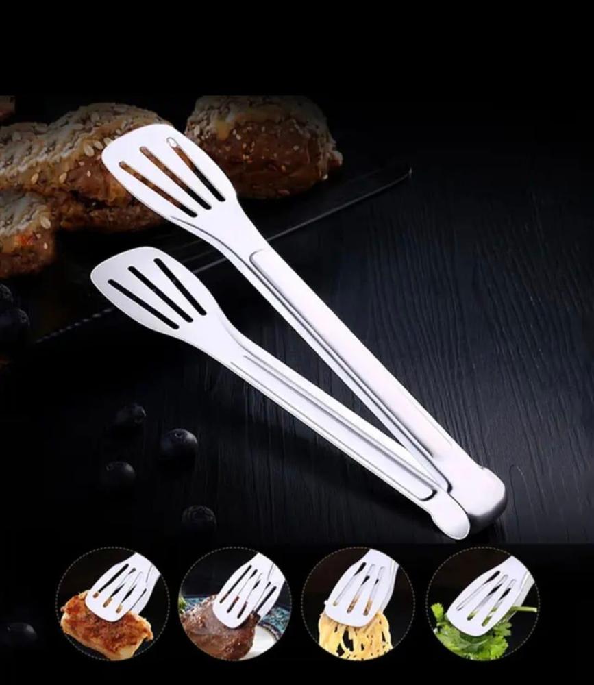 Stainless steel kitchen tongs for cooking, BBQ, salad, and serving food
