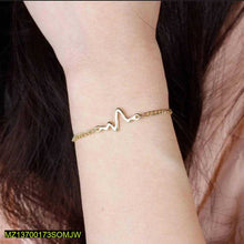 1 Pc Alloy Gold Plated Uni-Sex Heart Beat Bracelet 450 Rs. Bracelet Bercelet for men & women LuxeLoops LuxeLoops 