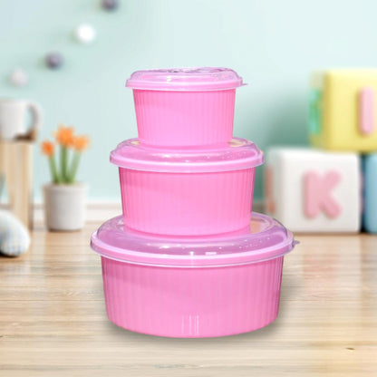 3 Pcs Pink Bowl Set – stylish versatile tableware for everyday dining
