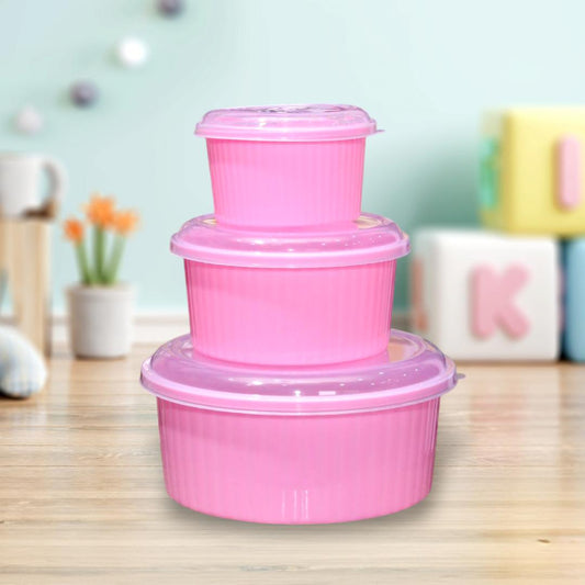 3 Pcs Pink Bowl Set – stylish versatile tableware for everyday dining