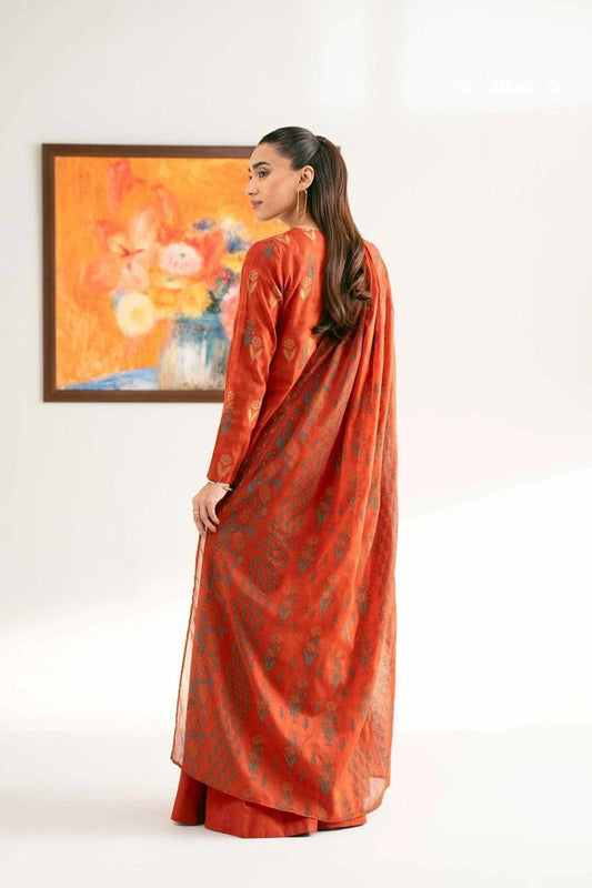 3 Pcs Women’s Unstitched Printed Lawn Suit – Shirt, Trouser & Dupatta