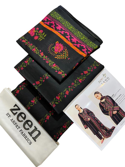 3 Pcs Women’s Unstitched Printed Lawn Suit – Shirt, Trouser & Dupatta