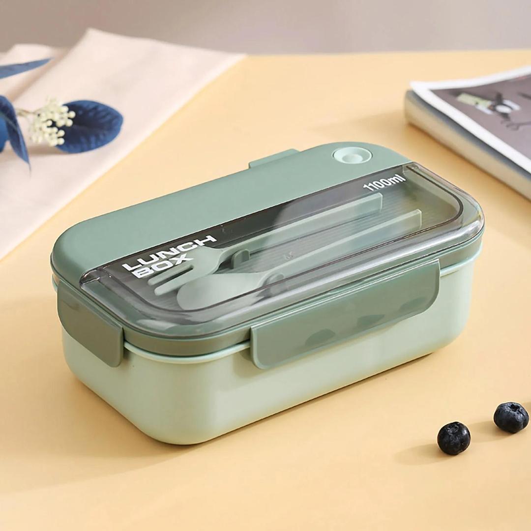 Bento Lunch Box – Reusable 2 Compartment Food Container for School, Office & Travel