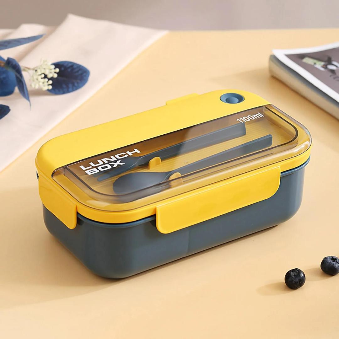 Bento Lunch Box – Reusable 2 Compartment Food Container for School, Office & Travel