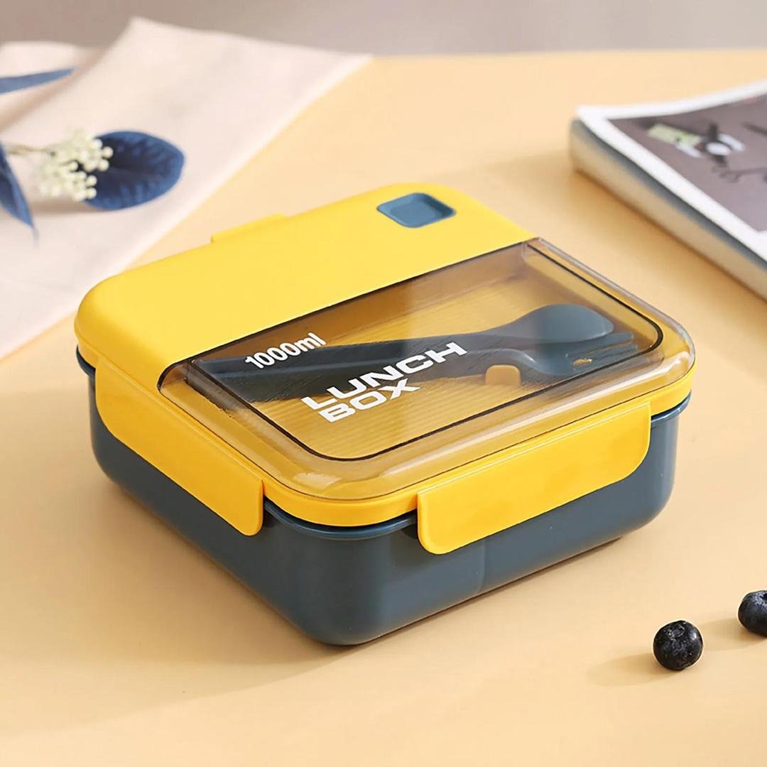 Bento Lunch Box – Reusable 2 Compartment Food Container for School, Office & Travel
