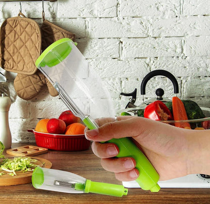 Bottle Peeler with Sharp Blade and Small Container – Kitchen Tool for Easy Peeling