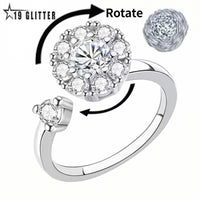 Silver ring with gemstones on a white background