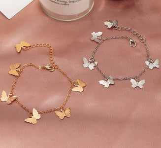Silver Plated Artificial Stones Anklet – Elegant Foot Jewelry.