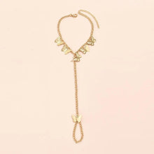 Gold Plated Butterfly Hanging Charm Bracelet – Adjustable Modern Design.