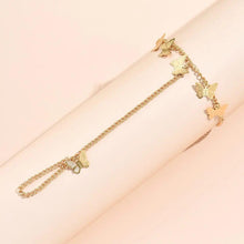Gold Plated Butterfly Hanging Charm Bracelet – Adjustable Modern Design.