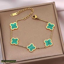 1 Pc Clover Design Gold Plated Chain Bracelet – Elegant &amp; Lucky Charm 910 Rs. Bracelet Bercelet for men & women LuxeLoops LuxeLoops 