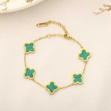 1 Pc Clover Design Gold Plated Chain Bracelet – Elegant &amp; Lucky Charm 910 Rs. Bracelet Bercelet for men & women LuxeLoops LuxeLoops 