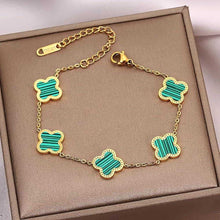 1 Pc Clover Design Gold Plated Chain Bracelet – Elegant &amp; Lucky Charm 910 Rs. Bracelet Bercelet for men & women LuxeLoops LuxeLoops 