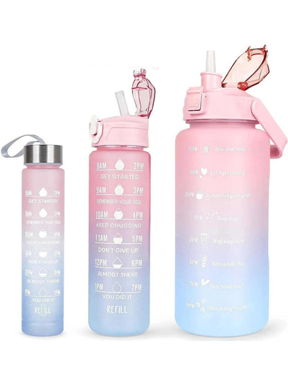 Gym Water Bottle Pack of 3 – leak-proof, durable, reusable bottles for fitness and daily hydration