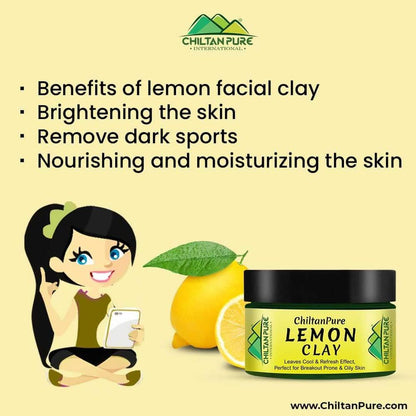 Lemon Clay Mask for acne control, oil absorption & bright glowing skin