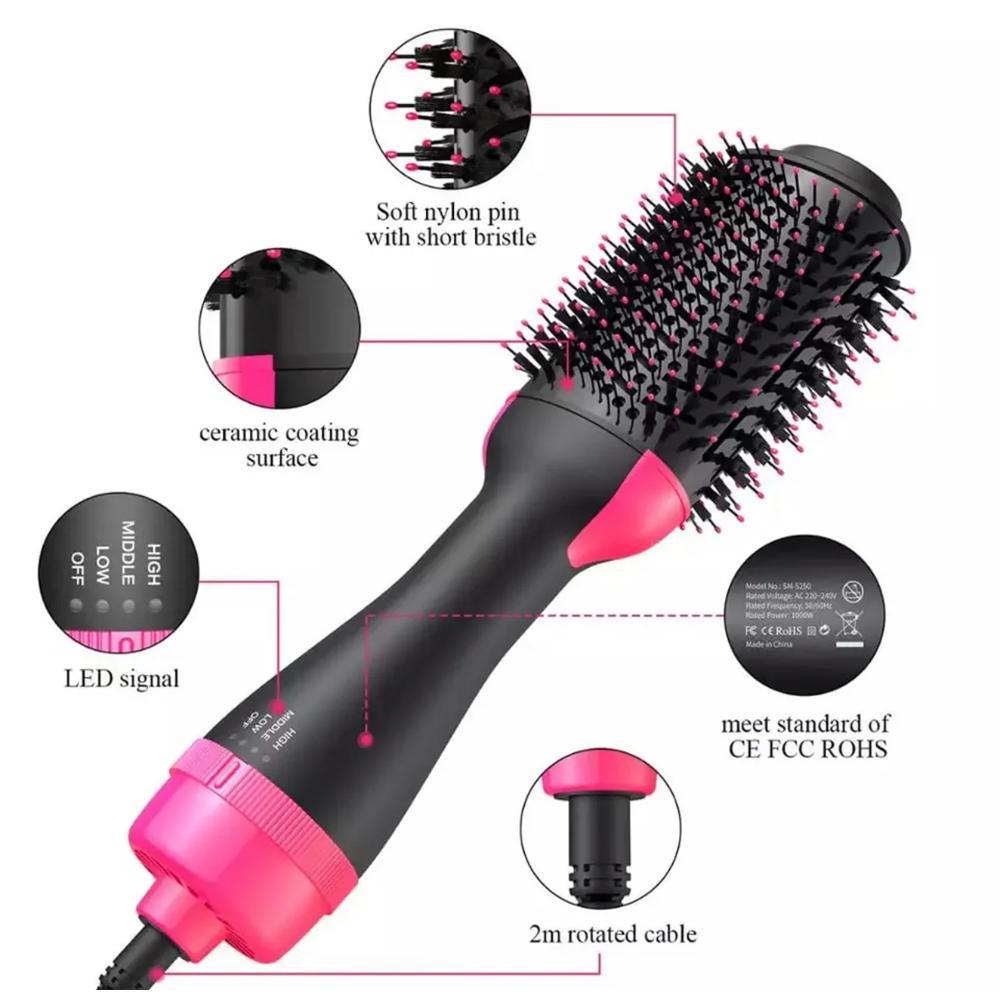 Lightweight ergonomic hair dryer brush with fast drying technology for smooth, shiny hair