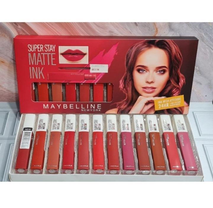 Lip Glaze Pack of 12 with glossy hydrating finish in assorted shades