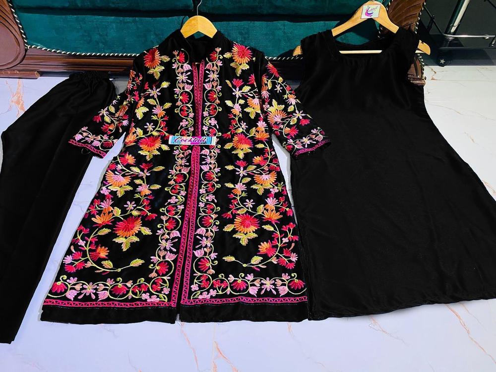 3 Pcs Women's Stitched Katan Silk Luxeloops