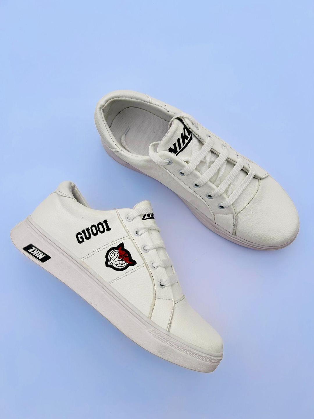 Men's Synthetic Leather Casual Sneakers - Comfortable lace-up shoes for daily wear and casual outings.
