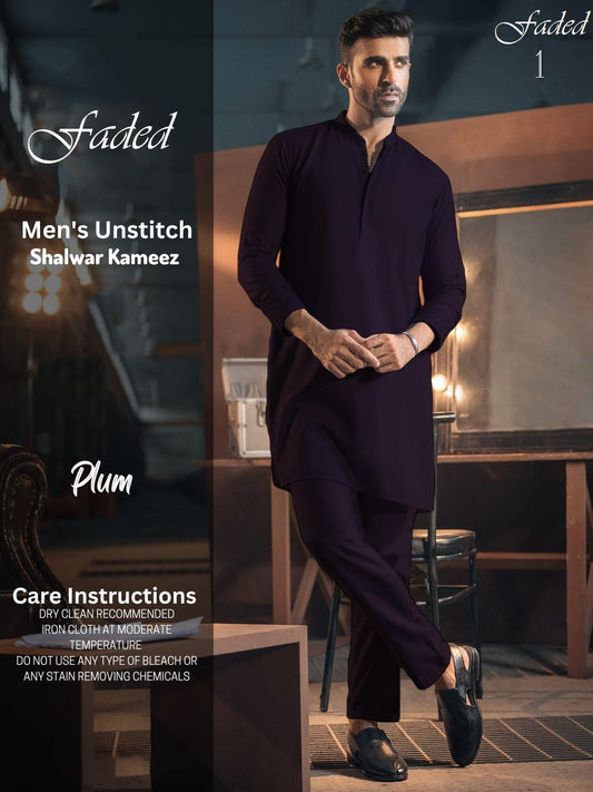Men’s Unstitched Wash And Wear Plain Suit – Soft fabric unstitched shirt and trouser set for daily and casual wear.
