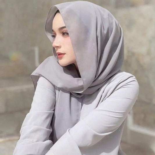 Plain chiffon scarf for women – lightweight, breathable & elegant hijab wrap, available in multiple colors