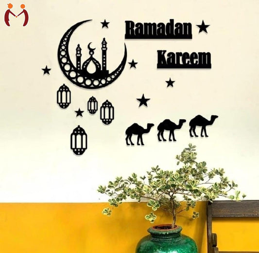 Ramadan Kareem 3D wooden wall art – Islamic home decoration for festive Ramadan décor