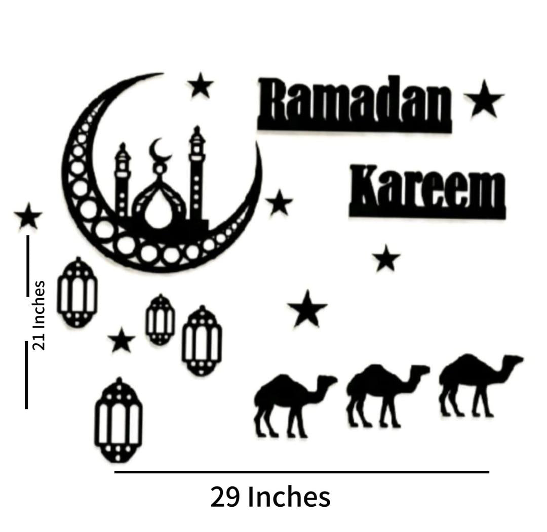 Ramadan Kareem 3D wooden wall art – Islamic home decoration for festive Ramadan décor