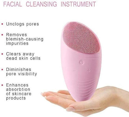 Rechargeable waterproof silicone facial cleansing massager brush for deep cleansing and exfoliation