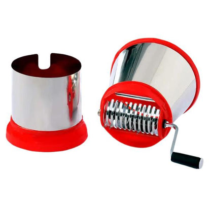 Red Stainless Steel Manual Food Chopper – 1 Pc Kitchen Tool for Effortless Food Prep