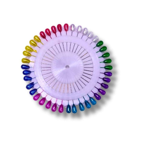 Set of 40 multicolor metal pearl hijab pins – plain pattern, durable, stylish & secure for hijab styling