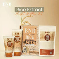 Skin brightening rice facial kit – whitening and exfoliating set for radiant and smooth skin.