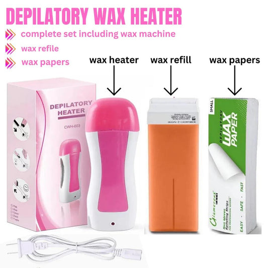 Smooth Skin Wax Heater Kit with wax strips and beads for at-home hair removal