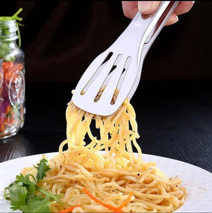 Stainless steel kitchen tongs for cooking, BBQ, salad, and serving food