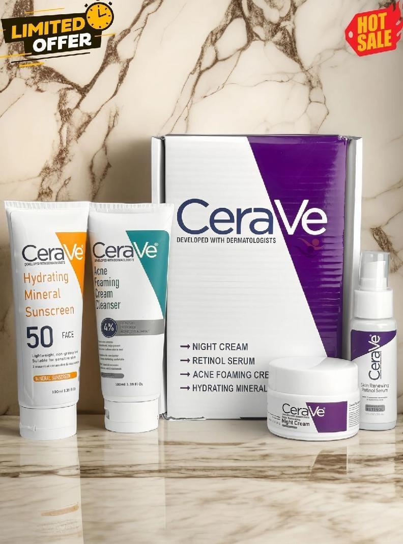 Ultimate 4 in 1 Skincare Bundle with Hair Serum, Aloe Vera Gel, Hair Mask and Face Wash