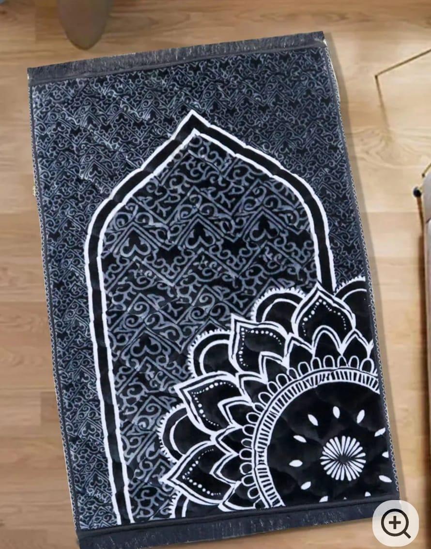 Velvet printed prayer mat – soft, comfortable & stylish Islamic mat for Salah