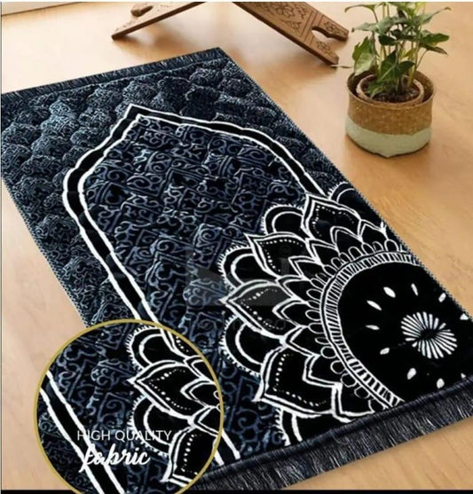 Velvet printed prayer mat – soft, comfortable & stylish Islamic mat for Salah