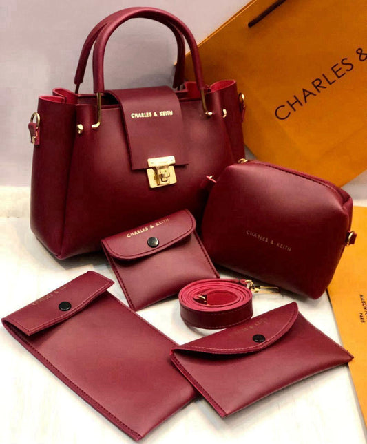 Women’s Rexine Plain Hand Bag Set – Durable and Stylish
