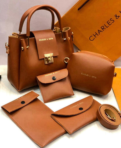 Women’s Rexine Plain Hand Bag Set – Durable and Stylish
