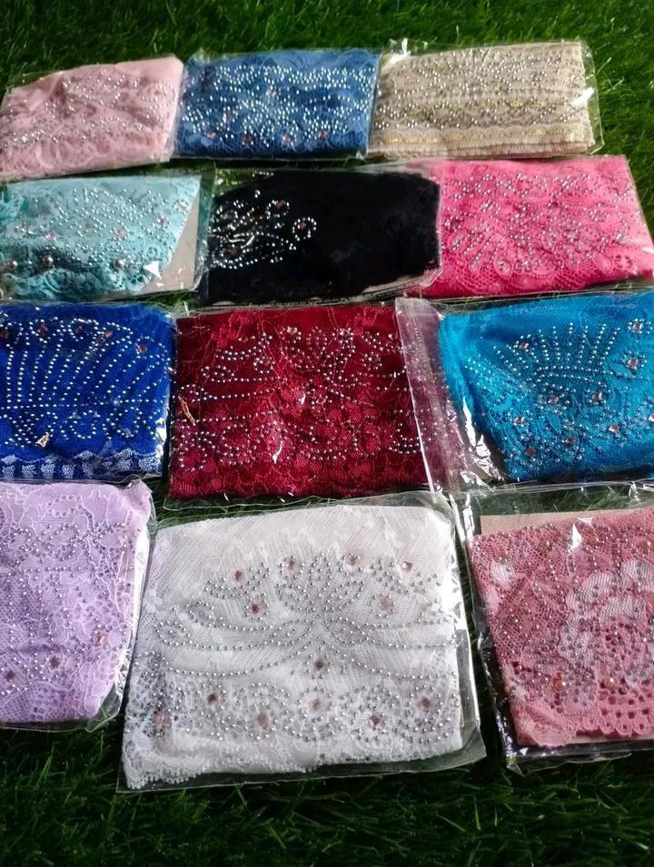 Women’s net hijab cap with rhinestones – breathable, stretchable & elegant undercap for hijabs and scarves