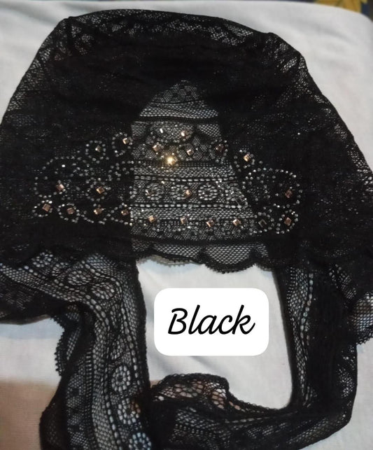 Women’s net hijab cap with rhinestones – breathable, stretchable & elegant undercap for hijabs and scarves